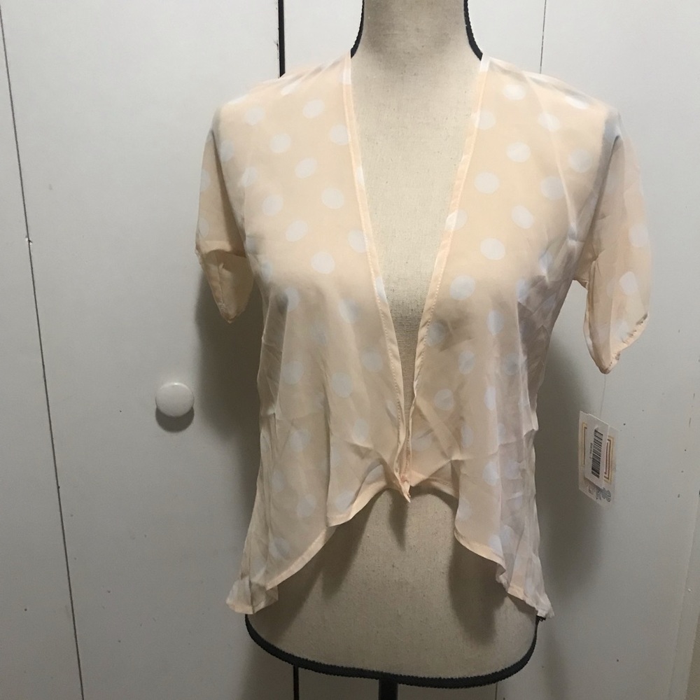 LulaRoe Bianka Top Tan/ White Size 2 - Picture 1 of 5